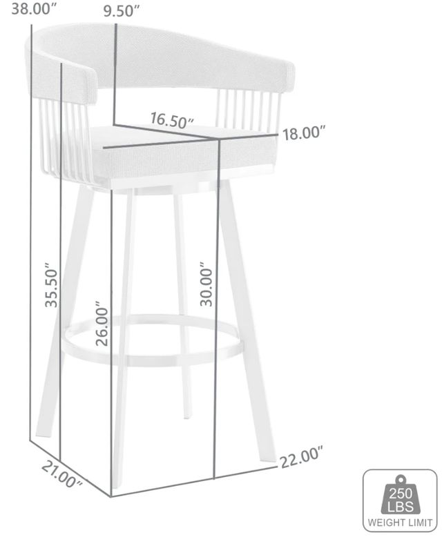 Armen Living Chelsea Anchor Gray/Gold Bar Stool-2
