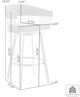 Armen Living Chelsea Anchor Gray/Gold Bar Stool-2