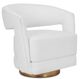 Currey & Company Maren White Muslin Swivel Chair-0