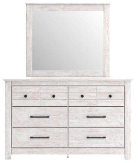 Signature Design by Ashley® Makidern Whitewash Dresser and Mirror-1