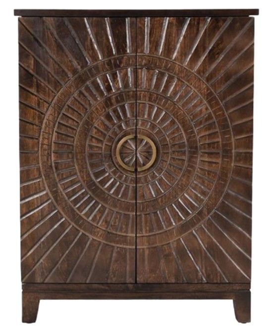 Classic Home Vivienne Bark Brown Bar Cabinet-2