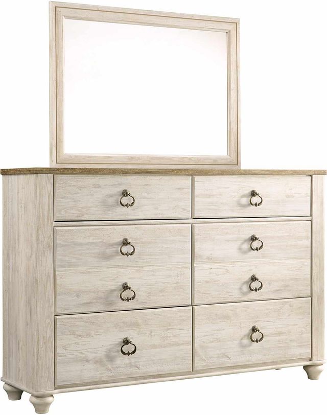 Signature Design by Ashley® Willowton Whitewash Youth Dresser and Mirror-0