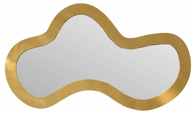 Meridian Furniture Oblique Brushed Gold Curved Mirror-1