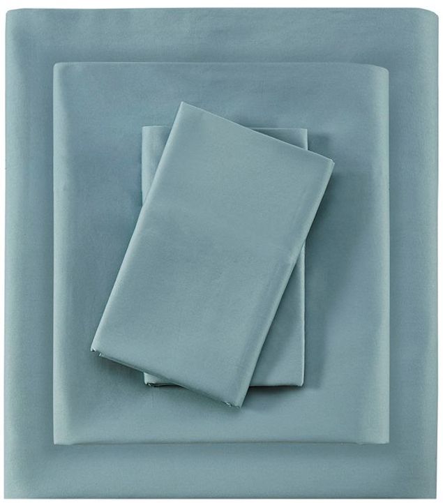 Olliix by Madison Park Blue California King 600 Thread Count 100% Pima Cotton Sheet Set-0