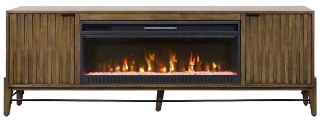 Martin Furniture Delray Golden Brown 82" Fireplace TV Stand-1