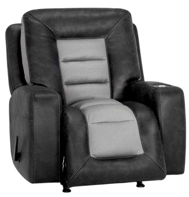 Franklin™ Branson Hugo Gray Manual Swivel Rocker Recliner-4