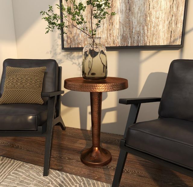 Deco Marche Copper Handmade Hammered Accent Table-2