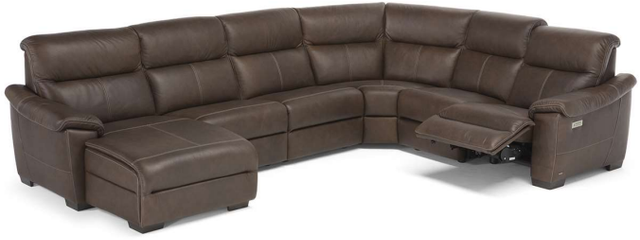 Natuzzi Editions Potenza 6-Piece Power Reclining Left-Arm Facing Sectional and Chaise-0