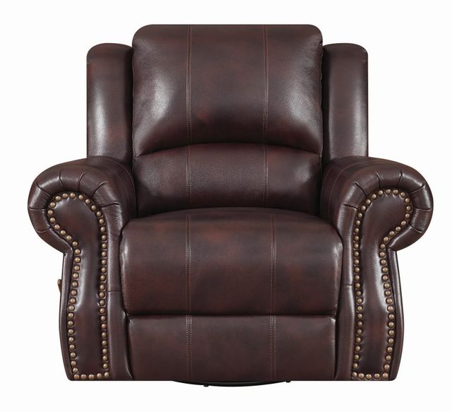 Coaster® Sir Rawlinson Dark Brown Swivel Rocker Recliner-1