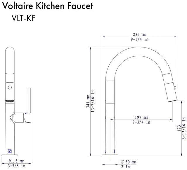 ZLINE Autograph Edition Matte Black Voltaire Pull Down Single Handle Kitchen Faucet-4