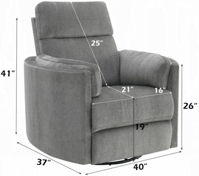 ACME Furniture Sagen Charcoal Manual Swivel Glider Recliner -2
