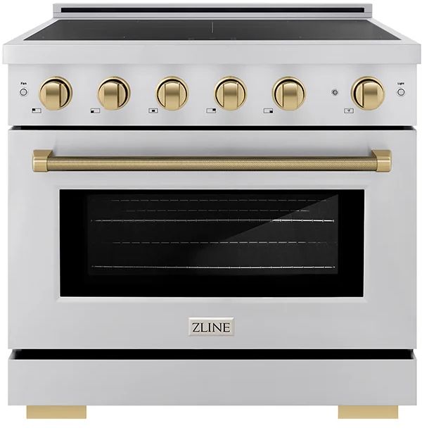 ZLINE Autograph Edition Paramount 36" Stainless Steel Pro Style Induction Range with Champagne Bronze Helix Handle and Accents-0