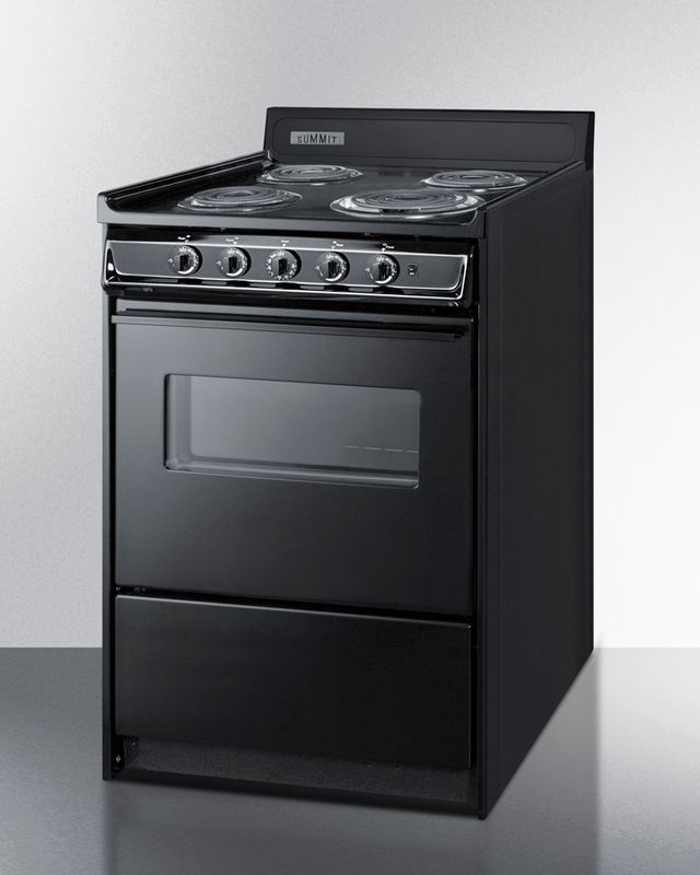Summit® 24" Black Freestanding Electric Range-2