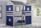 Donco Kids Deer Blind Blue/Rustic Light Gray Youth Twin/Twin Bunkbed with Tent Kit-1