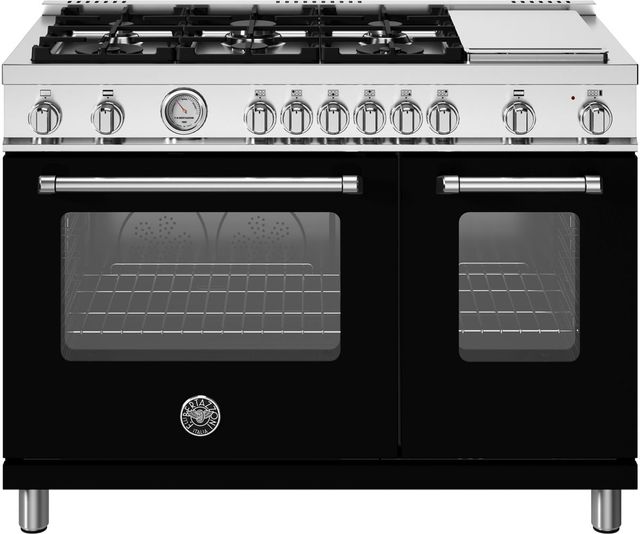 Bertazzoni Master Series 48" Nero Matt Pro Style Gas Range-0
