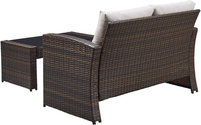 Clearance Signature Design by Ashley® East Brook 2-Piece Dark Brown Outdoor Conversation Set-3