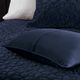 Olliix by Madison Park Harper 3 Piece Navy Full/Queen Faux Velvet Reversible Coverlet Set-3