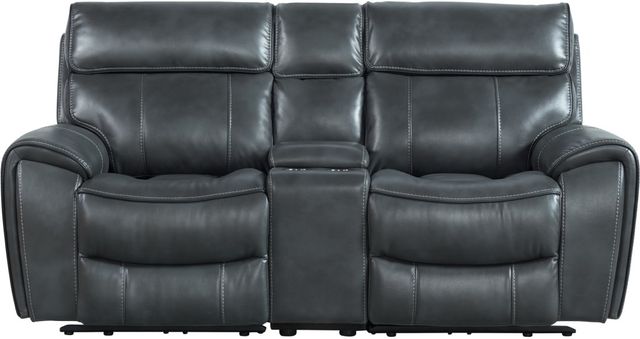 Intercon Silhouette Bolero Slate Dual-Power Loveseat -0