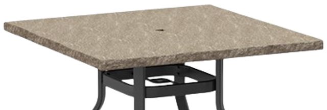Homecrest™ Outdoor Living Customizable Slate Aluminum/Stone Square Outdoor Dining Table with Hole-1