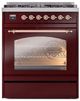 Ilve® Nostalgie II Series 30" Burgundy Pro Style Dual Fuel Range-3