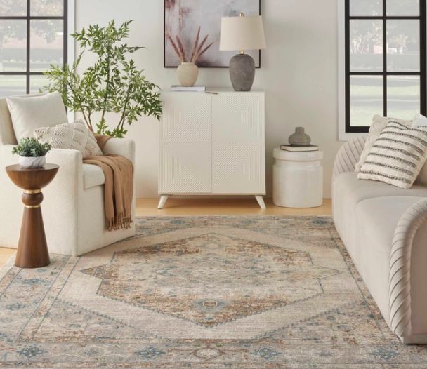 Nourison Home™  Astra Machine Washable Ivory Blue 5'x7' Area Rug-3