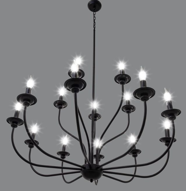 YHD Whitmore Black 15-Light Chandelier-4