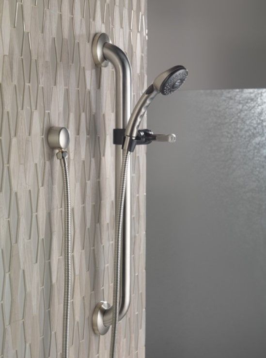 Peerless Choice Brushed Nickel Slide Bar and Handshower-1