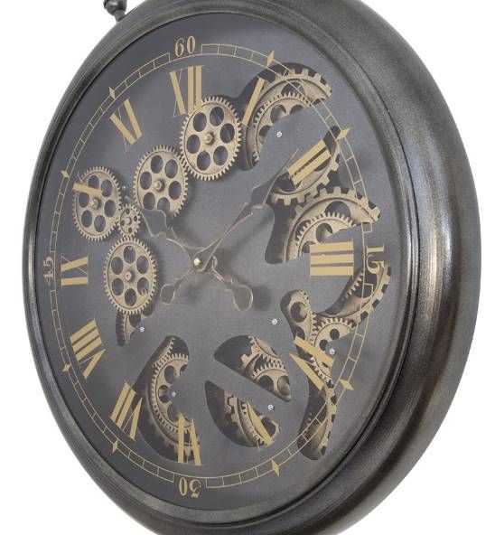 YHD Black/Gold Pocket Watch Gear Clock-1