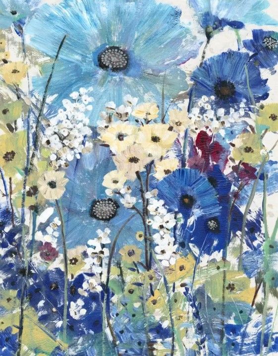 Classy Art Garden Blues II by Tim OToole Wall Art-2