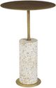 Moe's Home Collection Gabriel White Accent Table with Antique Brass Iron Top-1
