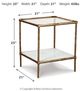 Signature Design by Ashley® Ryandale Glass Top Accent Table with Antique Brass Base-4