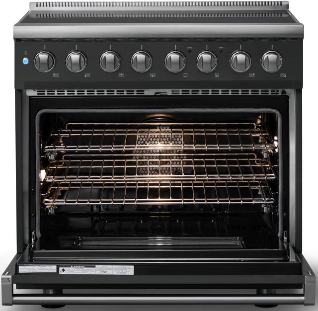 Viking® 5 Series 36" Antique Bronze Pro Style Induction Range with Polished Chrome Trim-1