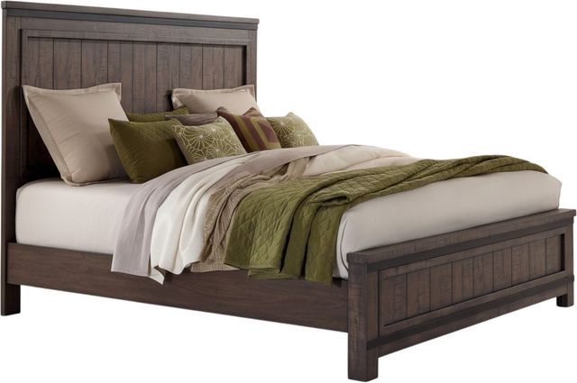 Liberty Furniture Thornwood Hills 4-Piece Rock Beaten Brown Queen Panel Bedroom Set-1