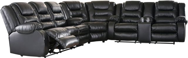 Signature Design by Ashley® Vacherie Black Double Reclining Loveseat with Console-2