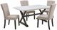 Elements International Lexi 5-Piece Taupe/White Rectangular Dining Set-0