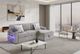 Global Furniture USA U0214 2-Piece Gray L-Shaped Sectional with Chaise and Pull Out Sofa Bed -1