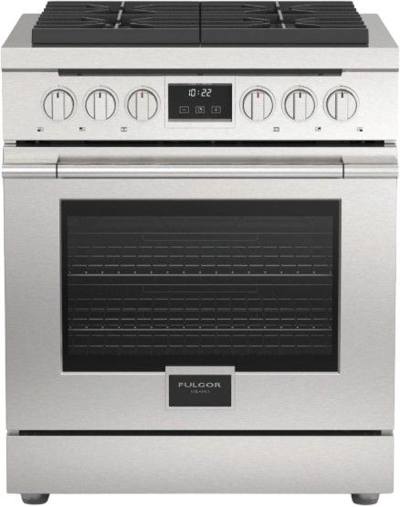 Fulgor Milano® Accento 400 Series 30" Stainless Steel Pro Style Dual Fuel Range-0