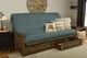 Kodiak Furniture Washington Linen Aqua/Rustic Walnut Full Storage Futon with Mattress-1