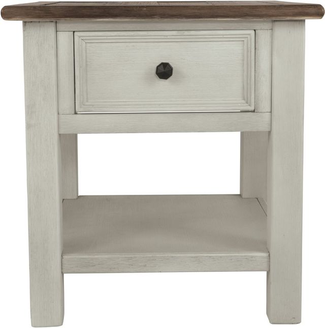 Signature Design by Ashley® Bolanburg Weathered Oak Rectangular End Table with Antique White Base -1