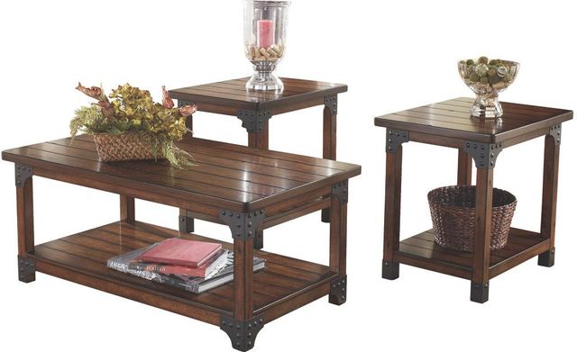 Signature Design by Ashley® Murphy 3-Piece Medium Brown Occasional Table Set-0