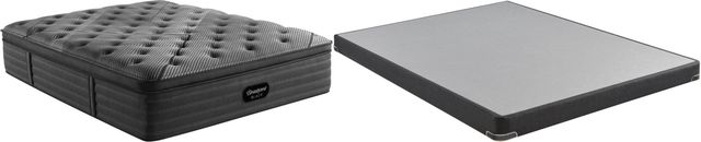 Beautyrest Black® L-Class Innerspring Pillow Top Medium Twin XL Mattress and Low Profile Foundation-1