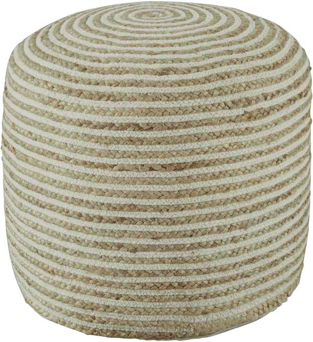 Signature Design by Ashley® Aildon Natural/White Pouf-0