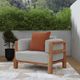Classic Home Aston Gray/Natural Teak Wood Outdoor Accent Chair-1