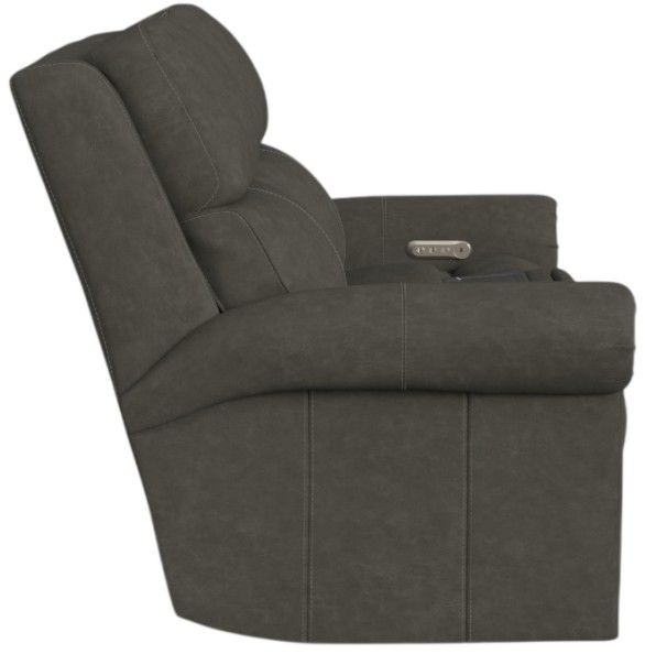 Flexsteel® Customizable Bernard Leather Power Reclining Loveseat with Console, Headrest and Lumbar-3