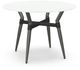 Amisco Customizable Link White Glass 29.5" Round Table with Steel Legs-0