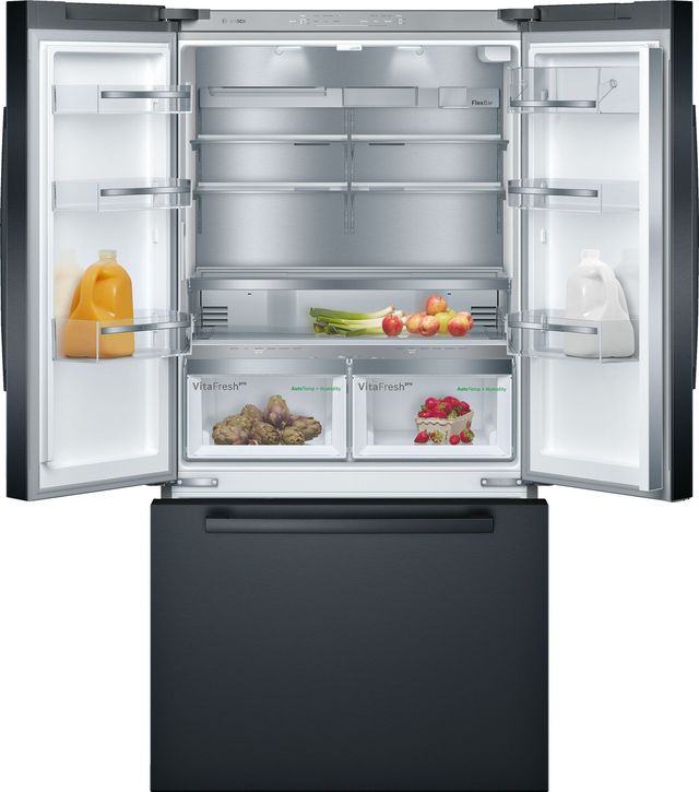 Bosch® 800 Series 36 in. 20.8 Cu. Ft. Black Stainless Steel Counter Depth French Door Refrigerator-2