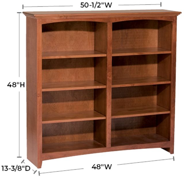 Whittier Wood® Furniture Customizable McKenzie 8-Shelf 48" Bookcase-1