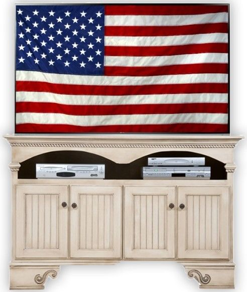 American Heartland Manufacturing Poplar 4-Door Deluxe TV Stand-1