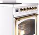 Ilve® Nostalgie II Noblesse 30'' White Pro Style Induction Range with Brass Trim-4