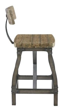 Olliix by Ink+Ivy Lancaster Oak and Silver Counter Stool-1